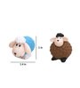 Beige & Brown Plastic Lamb And Sheep Set Of 10 Garden Figurine
