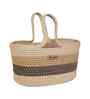 Beige & Brown Polypropelyene Floris Tote Storage Basket