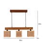 Lyon 3 Lights Beige & Brown Solid Wood Linear Chandelier Cluster Hanging Light