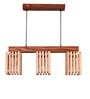 Elegant 3 Lights Beige & Brown Solid Wood Linear Chandelier Cluster Hanging Light