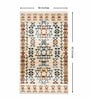 Beige & Brown Traditional Polyester 3 x 5 Feet Machine Made Carpet
