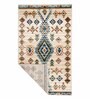 Beige & Brown Traditional Polyester 4 x 6 Feet Machine Made Carpet