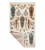 Beige & Brown Traditional Polyester 4 x 6 Feet Machine Made Carpet