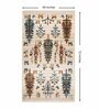 Beige & Brown Traditional Polyester 4 x 6 Feet Machine Made Carpet