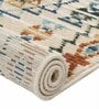 Beige & Brown Traditional Polyester 5 x 7 Feet Machine Made Carpet