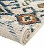 Beige & Brown Traditional Polyester 5 x 7 Feet Machine Made Carpet