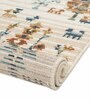 Beige & Brown Traditional Polyester 5 x 7 Feet Machine Made Carpet