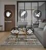 Beige & Brown Traditional Polyester 6 x 9 Feet Machine Made Carpet