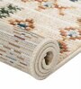 Beige & Brown Traditional Polyester 6 x 9 Feet Machine Made Carpet