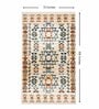 Beige & Brown Traditional Polyester 6 x 9 Feet Machine Made Carpet