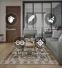 Beige & Brown Traditional Polyester 6 x 9 Feet Machine Made Carpet