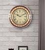 Beige & Brown Wood Beige Modern Wall Clock