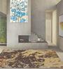 Beige & Chocolate Abstract Wool And Viscose 4 ft x 6 ft Hand tufted Carpet 
