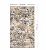 Beige & Cream Abstract Polyester 3 x 5 Feet Machine Made Carpet