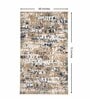 Beige & Cream Abstract Polyester 4 x 6 Feet Machine Made Carpet