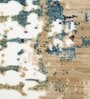Beige & Cream Abstract Polyester 4 x 6 Feet Machine Made Carpet