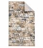 Beige & Cream Abstract Polyester 4 x 6 Feet Machine Made Carpet