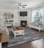 Beige & Cream Abstract Polyester 6 x 9 Feet Machine Made Carpet