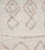 Beige & Cream Abstract Polyester 6 x 9 Feet Machine Made Carpet