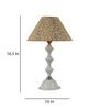 Accent Beige Fabric Shade Night Lamp With Metal Base