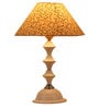 Accent Beige Fabric Shade Night Lamp With Metal Base