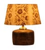 Diagon Beige and Gold Fabric Shade Night Lamp With Teracotta Base