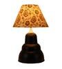Beige & Gold Shade Table Lamp With Black Base