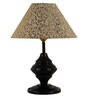 Marazzi Beige and Gold Fabric Shade Night Lamp With Metal Base
