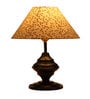 Marazzi Beige and Gold Fabric Shade Night Lamp With Metal Base