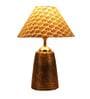 Norwich Beige and Gold Fabric Shade Night Lamp With Teracotta Base