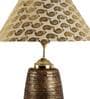 Norwich Beige and Gold Fabric Shade Night Lamp With Teracotta Base
