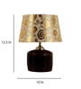 Beige & Gold Shade Table Lamp With Brown Terracotta Base