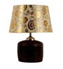 Beige & Gold Shade Table Lamp With Brown Terracotta Base