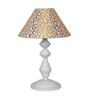 Beige & Gold Shade Table Lamp With Metal Base