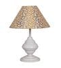 Beige & Gold Shade Table Lamp With Metal Base