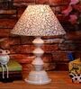Beige & Gold Shade Table Lamp With Metal Base
