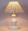 Beige & Gold Shade Table Lamp With Metal Base