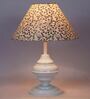 Beige & Gold Shade Table Lamp With Metal Base
