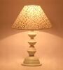 Beige & Gold Shade Table Lamp With Metal Base