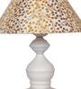Beige & Gold Shade Table Lamp With Metal Base
