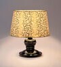 Beige & Gold Shade Table Lamp With Metal Base