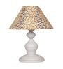 Beige & Gold Shade Table Lamp With Metal Base