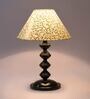 Beige & Gold Shade Table Lamp With Metal Base
