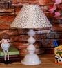 Beige & Gold Shade Table Lamp With Metal Base
