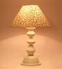 Beige & Gold Shade Table Lamp With Metal Base
