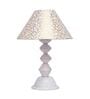 Beige & Gold Shade Table Lamp With Metal Base