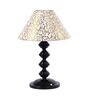 Beige & Gold Shade Table Lamp With Metal Base