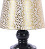 Beige & Gold Shade Table Lamp With Metal Base