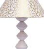 Beige & Gold Shade Table Lamp With Metal Base