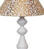 Beige & Gold Shade Table Lamp With Metal Base